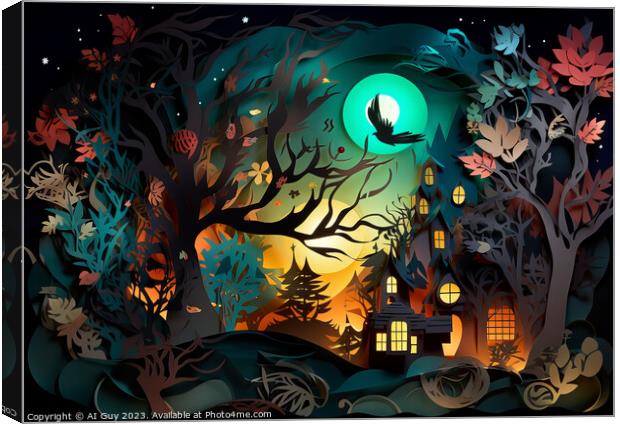 Halloween Paper Art Canvas Print by Craig Doogan Digital Art