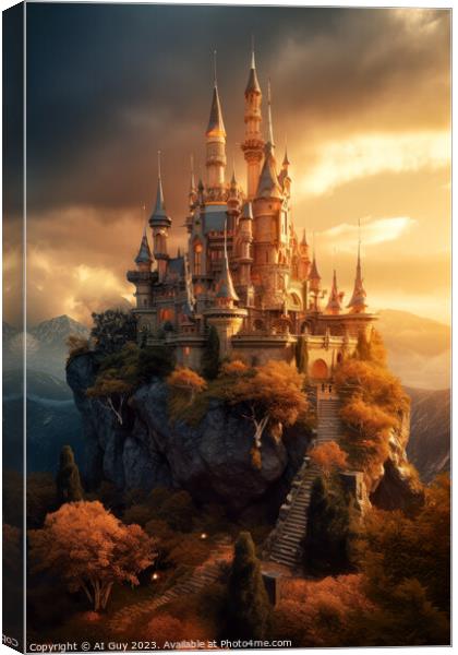 Fantasy Castle Painting Canvas Print by Craig Doogan Digital Art