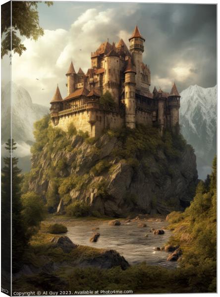 Fantasy Castle Painting Canvas Print by Craig Doogan Digital Art