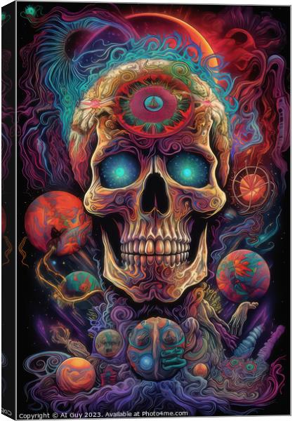 Skull Psychedelia Canvas Print by Craig Doogan Digital Art
