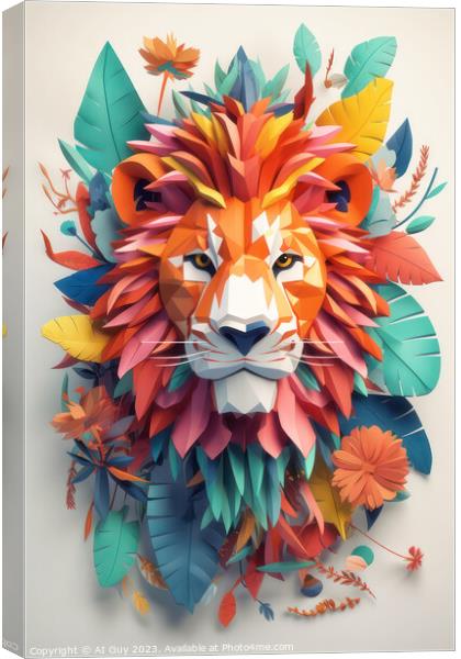 3D Lion Decor Canvas Print by Craig Doogan Digital Art