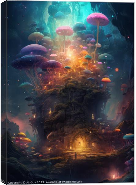 Fantasy Mushroom World Canvas Print by Craig Doogan Digital Art