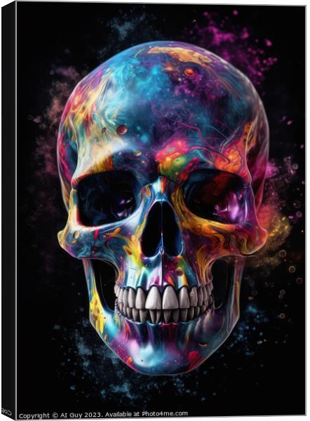 Colourful Skull  Canvas Print by Craig Doogan Digital Art