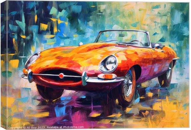 Jaguar E-Type Digital Painting Canvas Print by Craig Doogan Digital Art