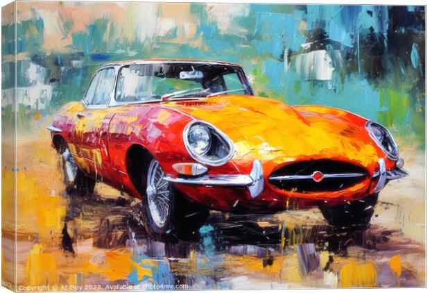 Jaguar E-Type Digital Painting Canvas Print by Craig Doogan Digital Art