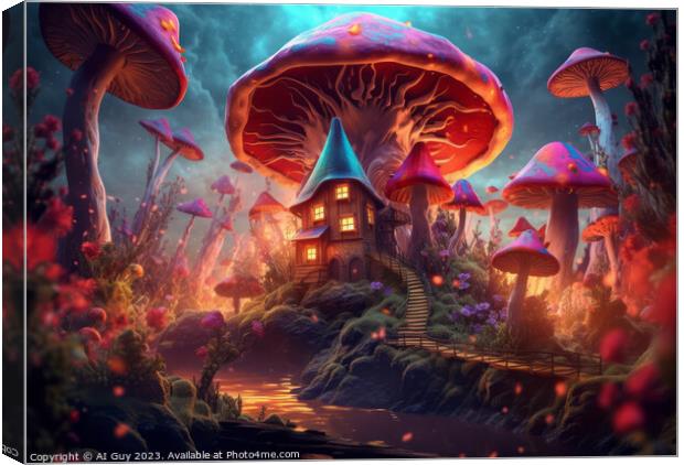 Magical Mushroom House Canvas Print by Craig Doogan Digital Art