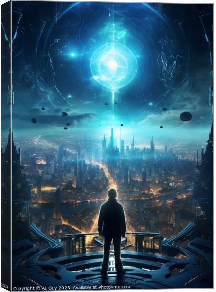 Alien City Poster Art Canvas Print by Craig Doogan Digital Art