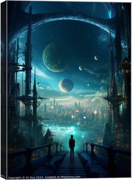 Sci-Fi Fantasy City Canvas Print by Craig Doogan Digital Art