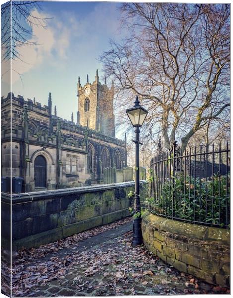 Winter Morning at St Mary's Church  Canvas Print by Peter Lewis