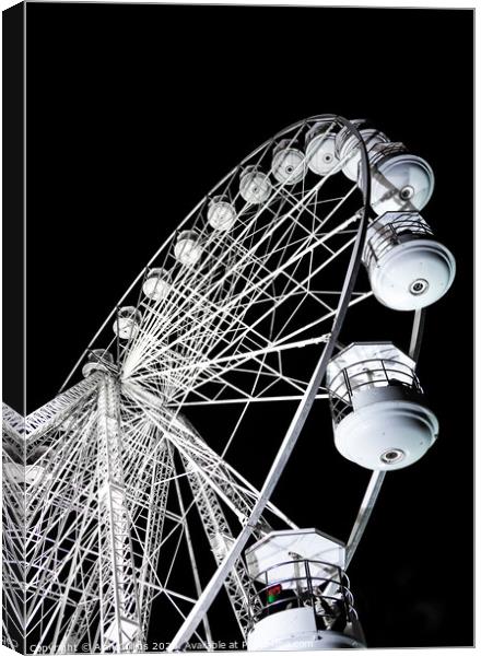 Christmas Observation wheel, Lincoln Canvas Print by Alan Collins
