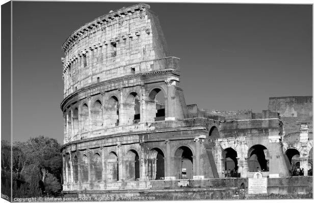 Magestic Colosseum Black & White Canvas Print by Stefano Senise