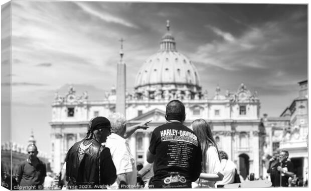 Harley Davidson Bikers in Roma Canvas Print by Stefano Senise