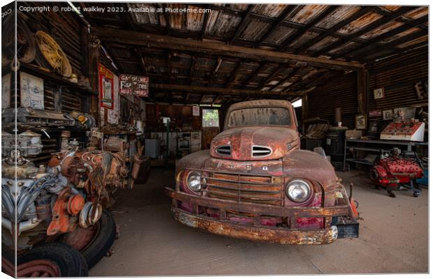 The old garage Hackberry Canvas Print by robert walkley