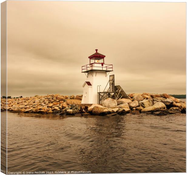 Halifax Lighthouse Canvas Print by Irene Penhale