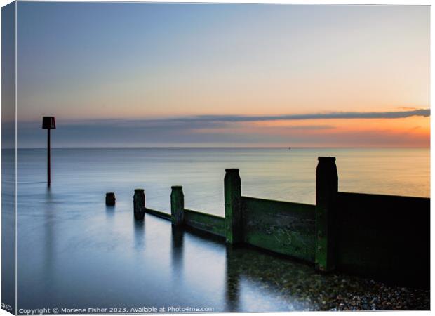 Serene Sunrise over Whitstable Sea Canvas Print by Morlene Fisher
