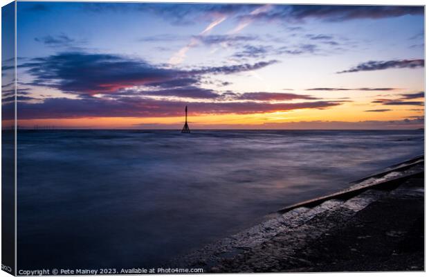 Sunset at Crosby Beach Canvas Print by Pete Mainey