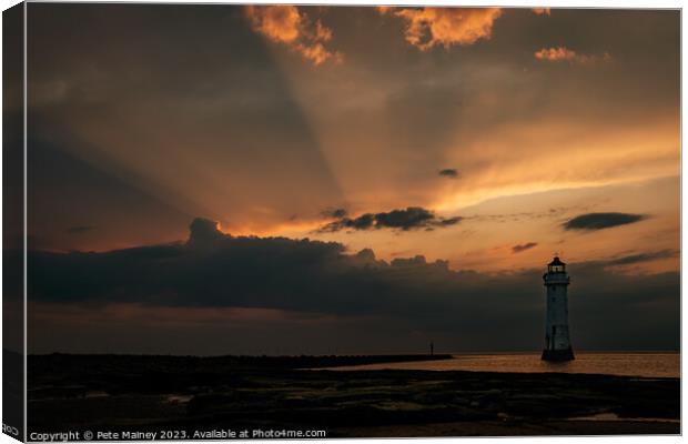 Sunset at Perch Rock Canvas Print by Pete Mainey