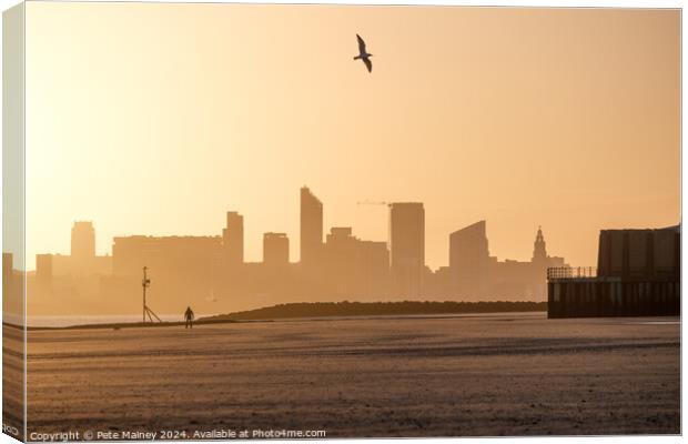 Sunrise over Liverpool Canvas Print by Pete Mainey