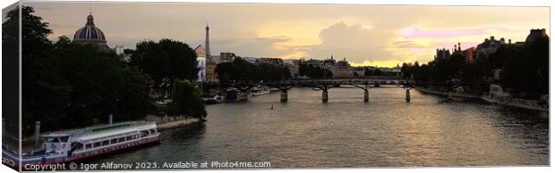 Hints of Sunset by the Seine Canvas Print by Igor Alifanov
