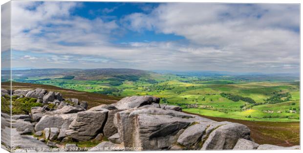 Panoramic view from Simon's Seat Canvas Print by Paul Grubb