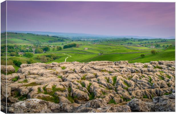 View from Malham Cove Canvas Print by Paul Grubb