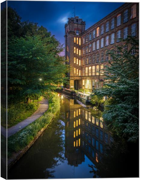 Clarence Mill at Night Canvas Print by Paul Grubb