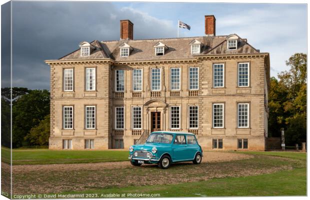 Mini Cooper At Sandford Hall Canvas Print by David Macdiarmid