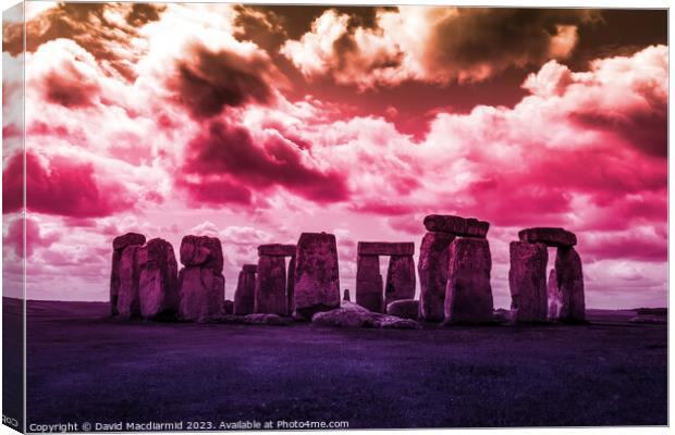 Stonehenge Abstract Colours Canvas Print by David Macdiarmid