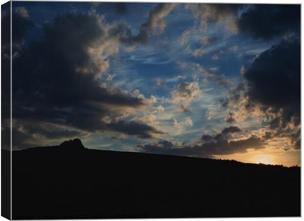 Haytor sunset clouds Canvas Print by Charles Powell