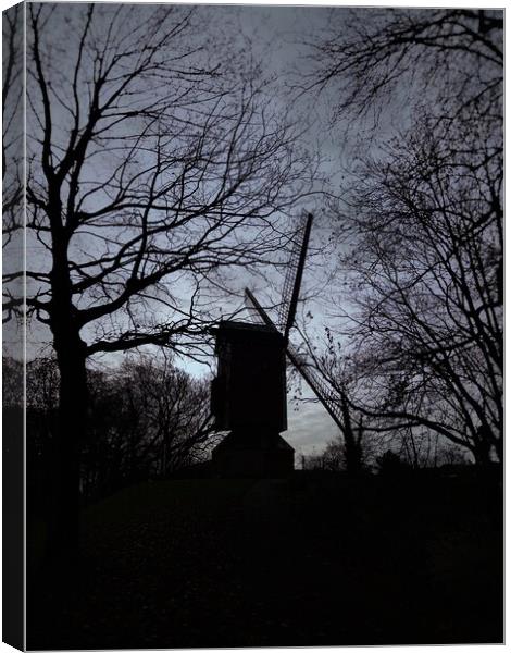 Windmill silhouette Canvas Print by Charles Powell