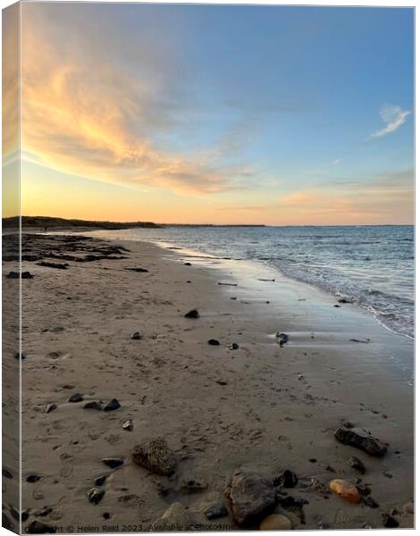 Beadnell Bay Northhumberland sunset Canvas Print by Helen Reid