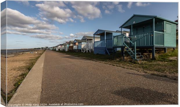 Beach Huts at Whitstable Canvas Print by Philip King