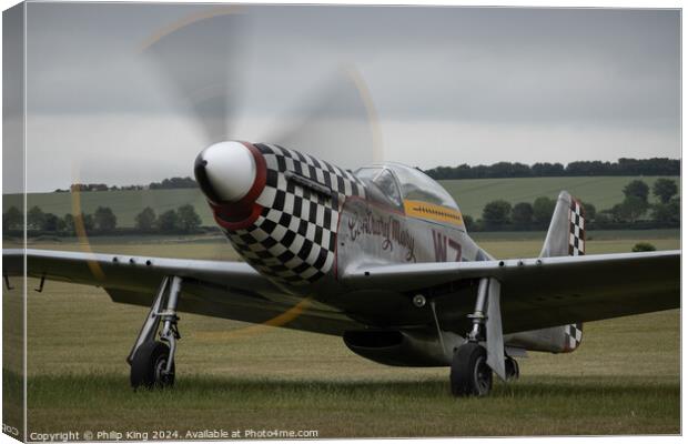 P-51 Mustang - Duxford Airshow Canvas Print by Philip King