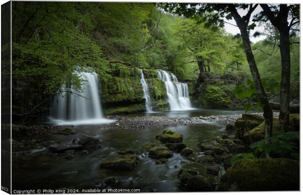 Brecon Beacons Waterfall, South Wales Canvas Print by Philip King