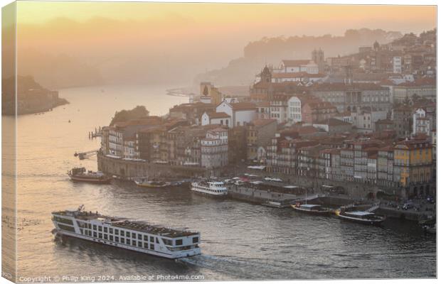 Porto at Sunset Canvas Print by Philip King