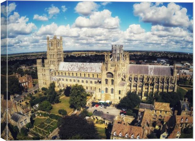 Aerial view of Ely Cathedral Canvas Print by Chris Spalton