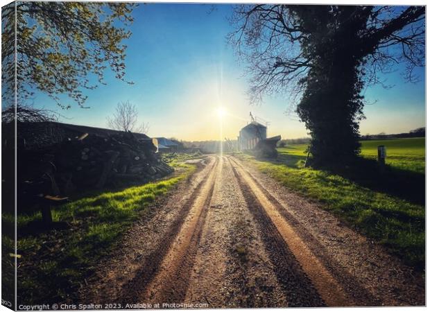 Country lane at Sunset Canvas Print by Chris Spalton
