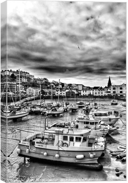Black and White Harbor Canvas Print by PhotographyByColeman 