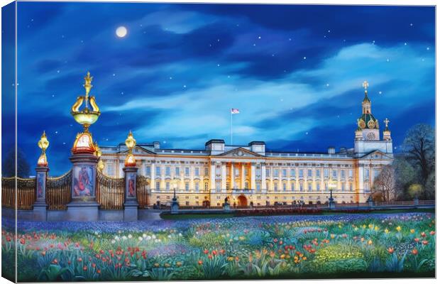 Buckingham Palace at Night  Canvas Print by CC Designs