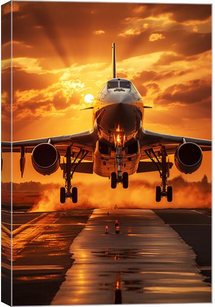 Plane landing  Canvas Print by CC Designs