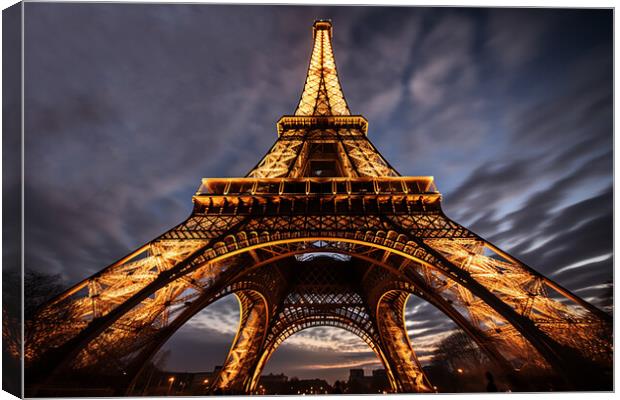 Eiffel Tower at night  Canvas Print by CC Designs