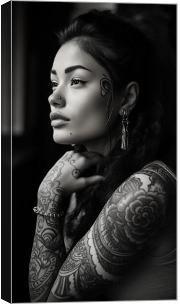Tattooed Beauty  Canvas Print by CC Designs