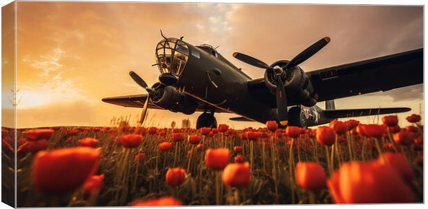 B17 land amongst poppies Canvas Print by CC Designs