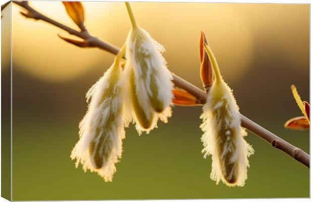 A close up of a Pussy Willow Canvas Print by CC Designs