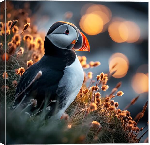Majestic Puffin  Canvas Print by CC Designs