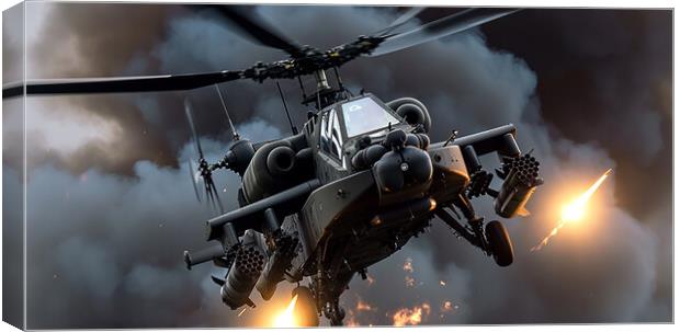 Apache AH1 in Combat  Canvas Print by CC Designs