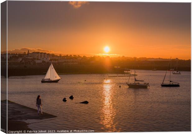 Sunset Serenity on a Secluded Sea Canvas Print by Fabrice Jolivet