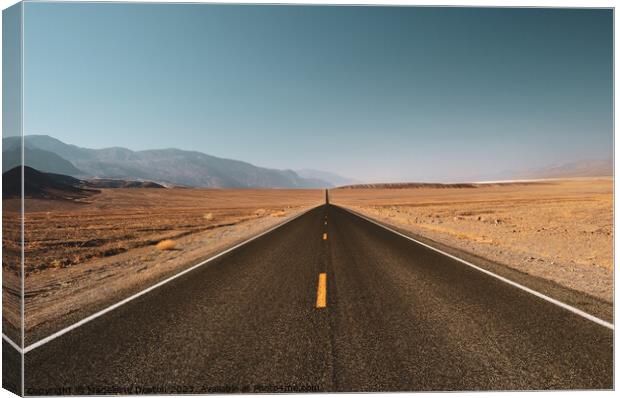 The Open Road in Death Valley, California  Canvas Print by Madeleine Deaton