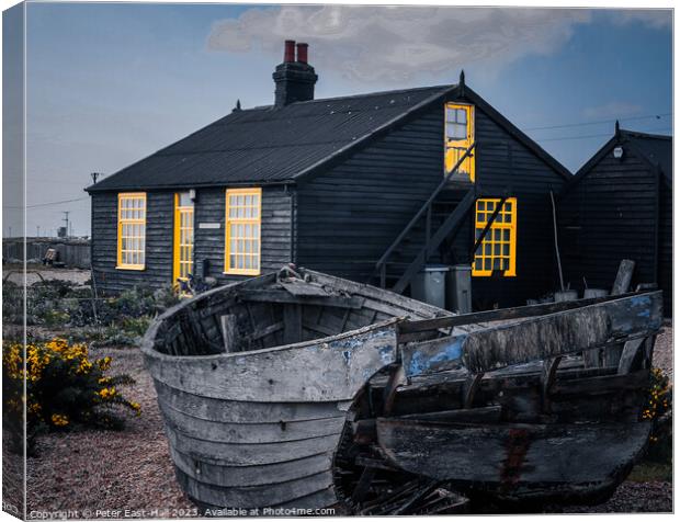 Prospect Cottage and Boat Canvas Print by Peter East-Hall