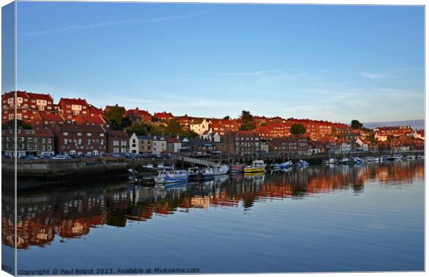 Whitby river reflections Canvas Print by Paul Boizot